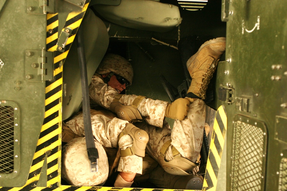 Marines Conduct Humvee Rollover Training