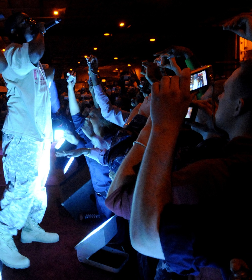 Yung Joc Performs on USS Dwight D. Eisenhower
