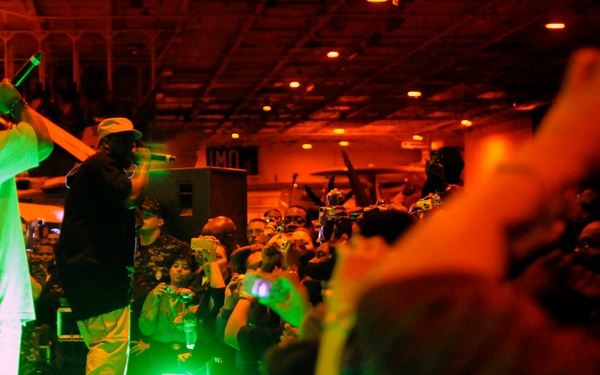 Yung Joc performs on USS Dwight D. Eisenhower