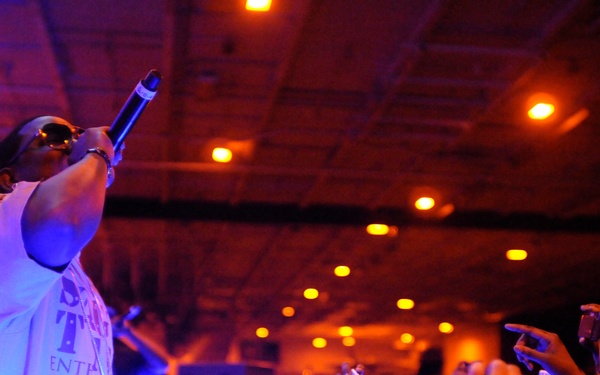 Yung Joc performs on USS Dwight D. Eisenhower