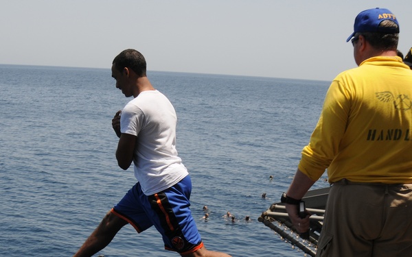 Swim Call on USS Dwight D. Eisenhower