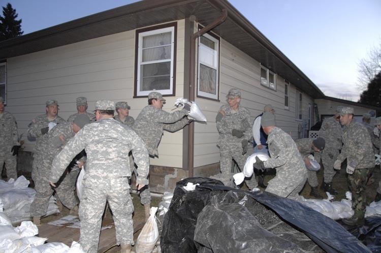 Night Sandbag Mission for Soldiers in Jamestown