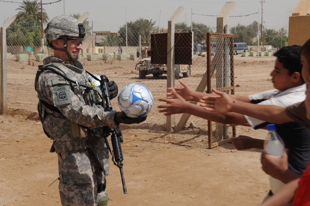 Assessing soccer fields in Baghdad