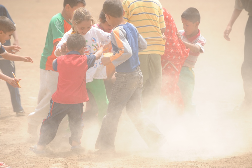 Assessing soccer fields in Baghdad