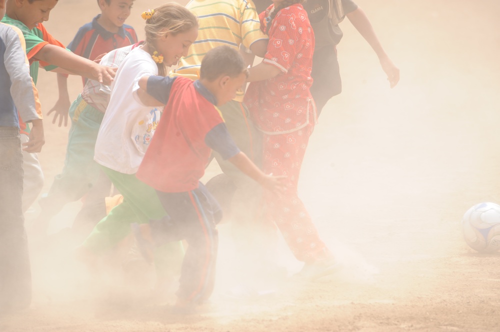 Assessing soccer fields in Baghdad