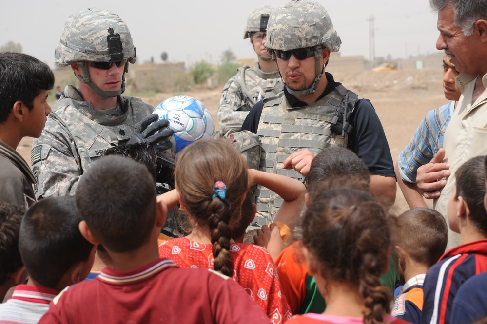 Assessing soccer fields in Baghdad