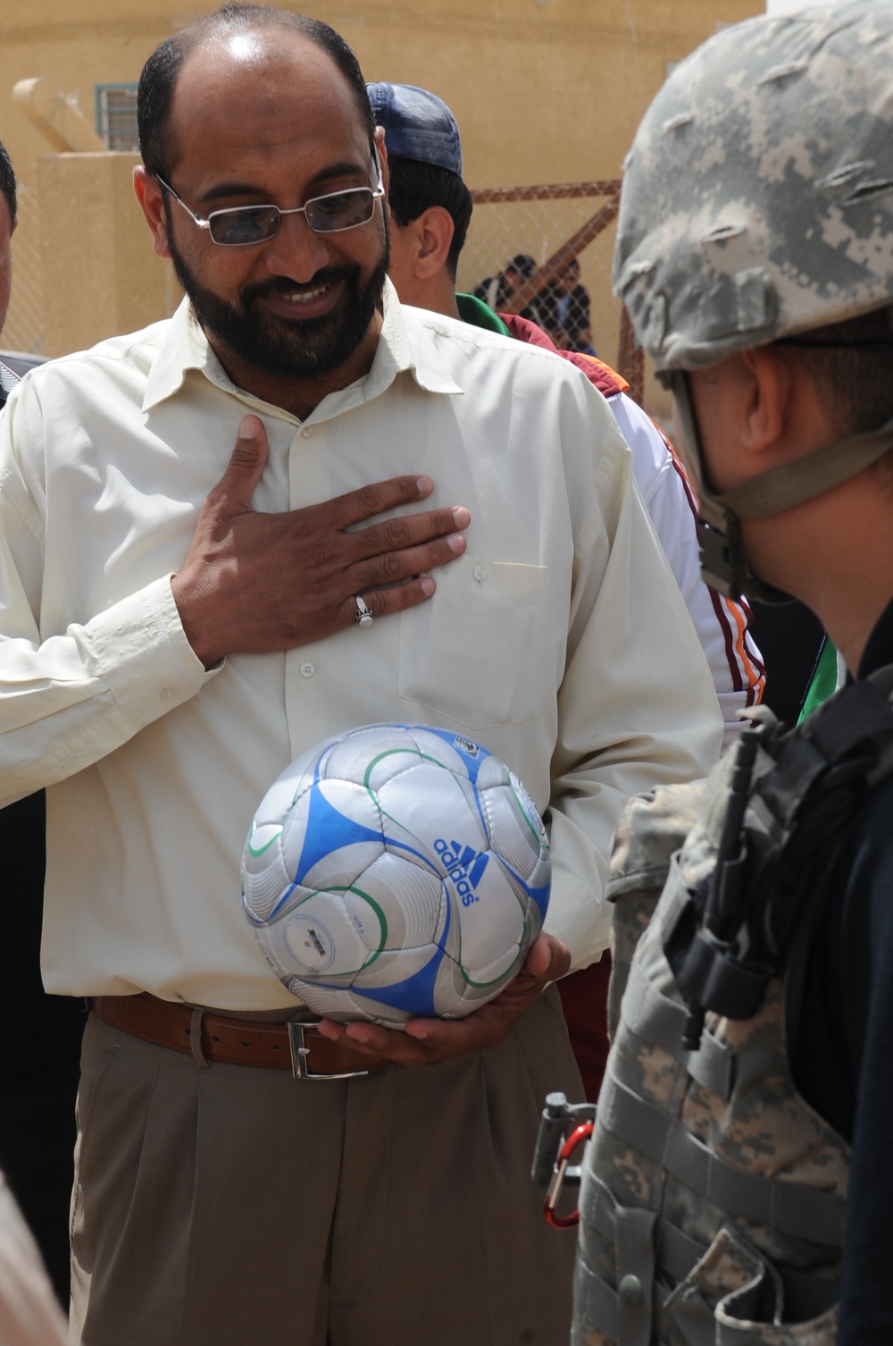 Assessing soccer fields in Baghdad