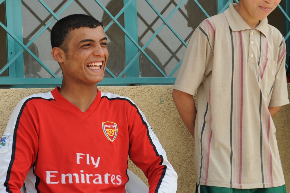 Assessing soccer fields in Baghdad