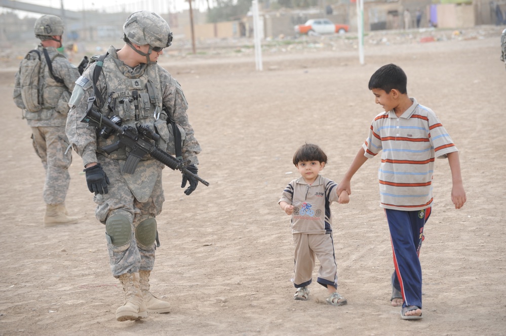 Assessing soccer fields in Baghdad