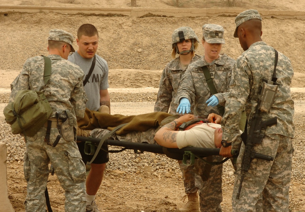 Multi-National Division—Baghdad  troops train during mass casualty exercise