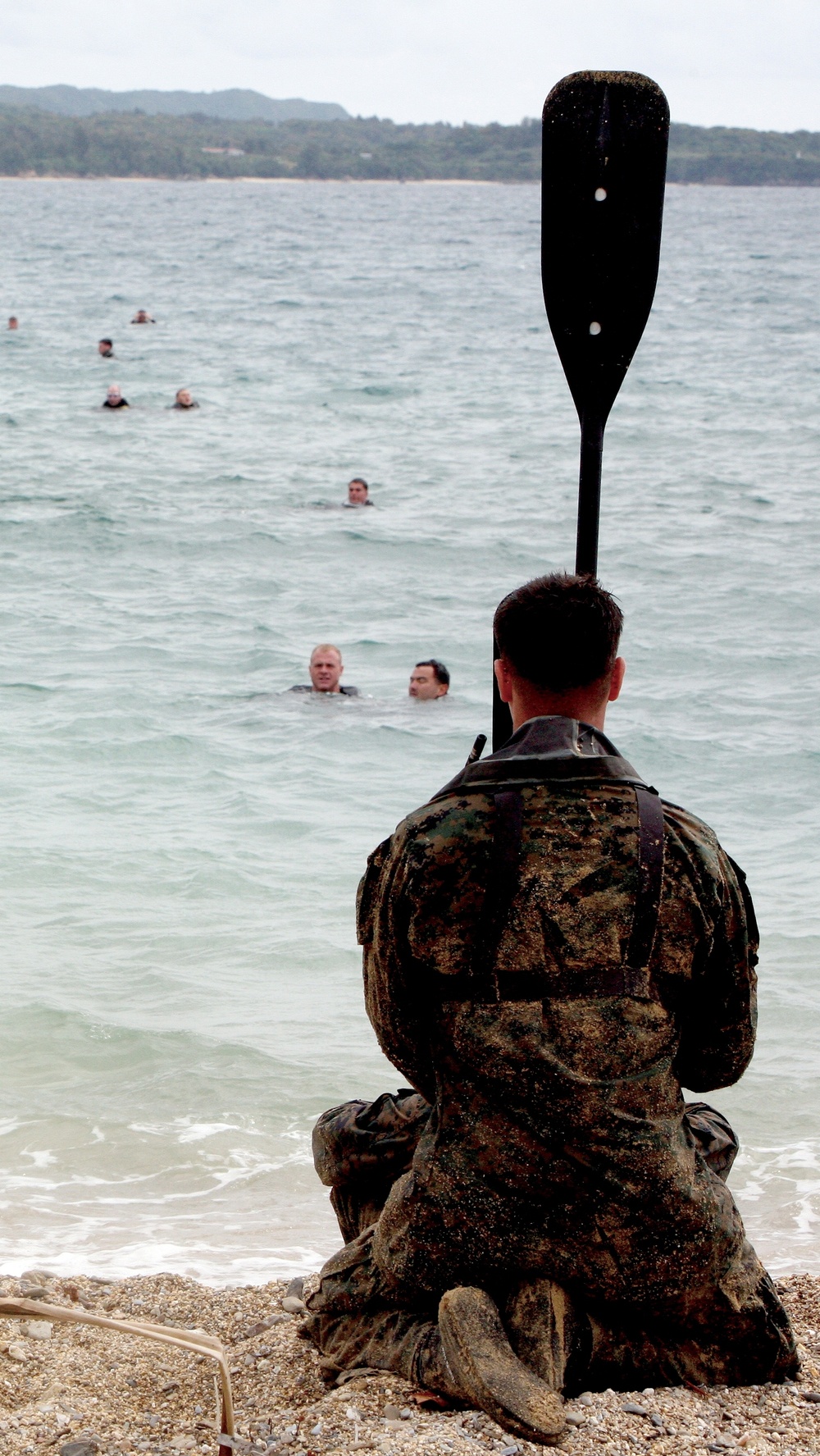 Soldiers of sea on Okinawa apply World War II lessons to survey beach for amphibious landing