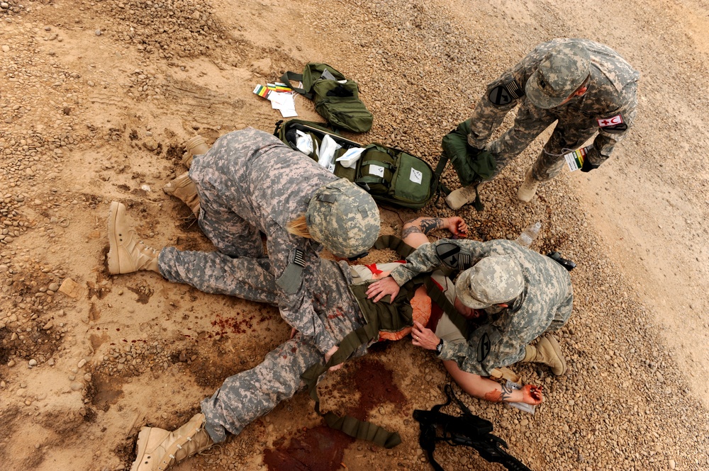 Simulated Casualty Exercise on Forward Operating Base Liberty, Iraq