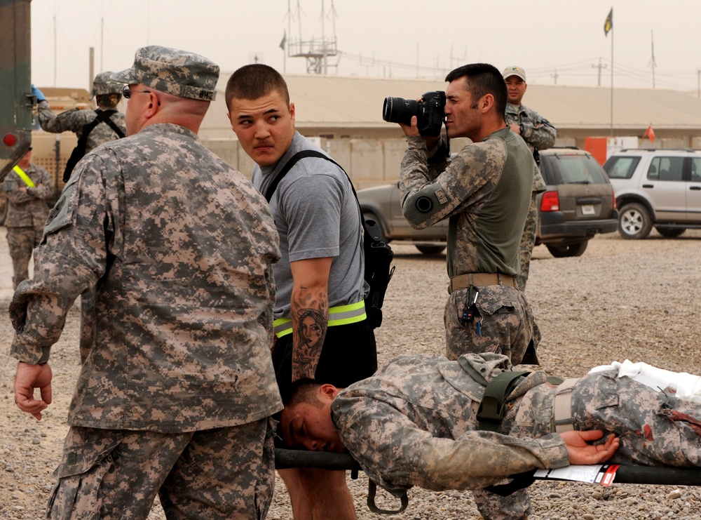 Simulated Casualty Exercise on Forward Operating Base Liberty, Iraq