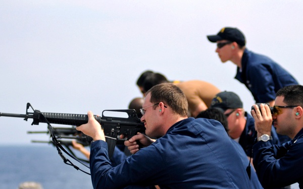 Action aboard the USS Blue Ridge