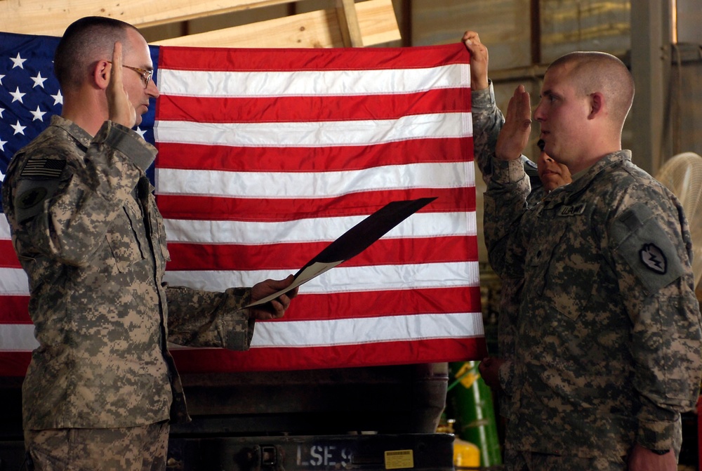 Brigade Support Battallion re-enlists Spc. Craig Johnson