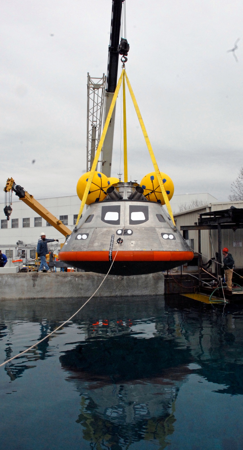 Retro Space Crew Module Undergoes Tests at Navy Facility