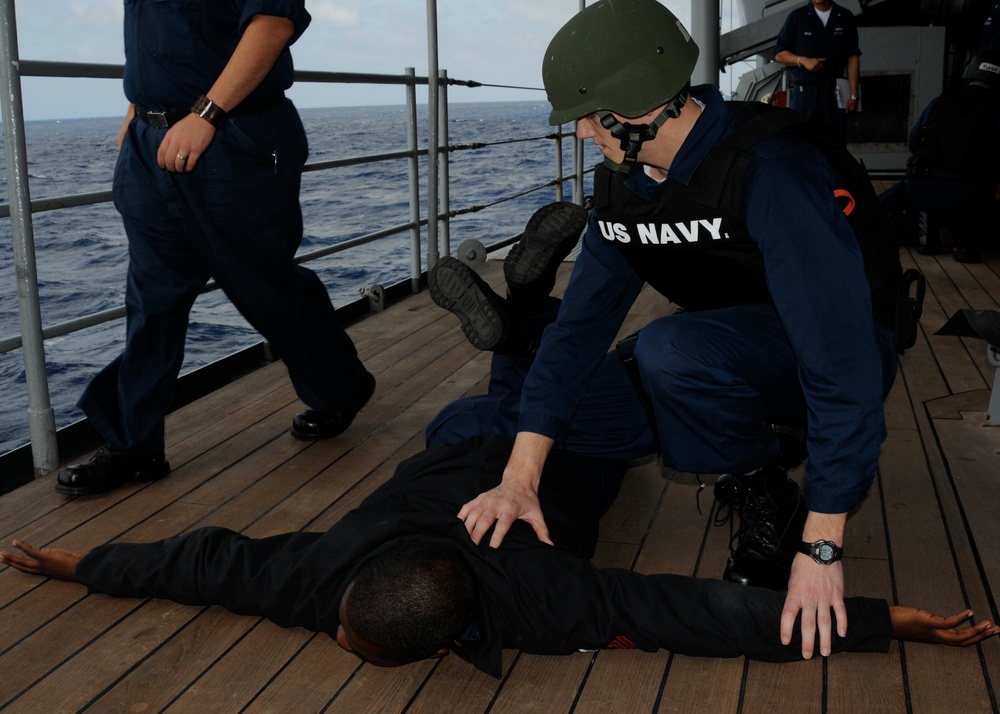 Anti Terrorism Force Protection Training Aboard USS Mount Whitney