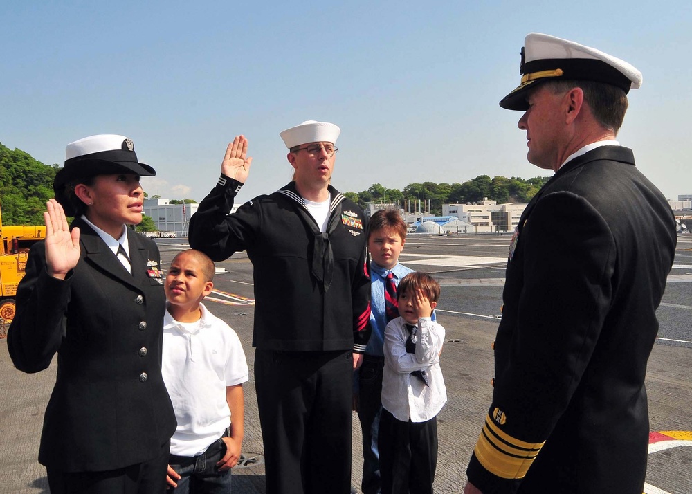 USS George Washington Re-enlistment Ceremony