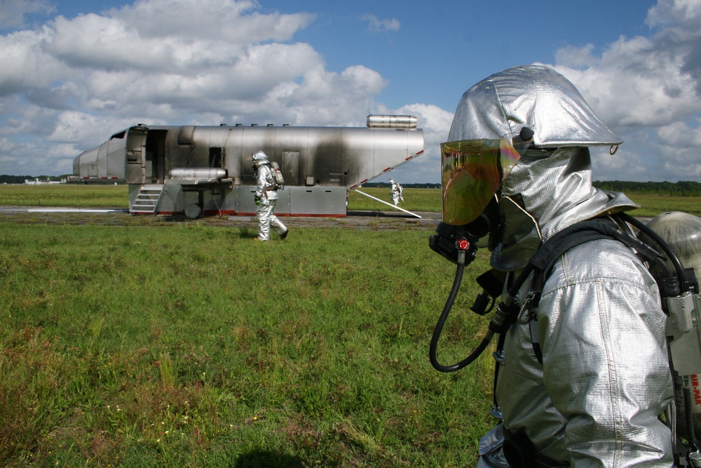 Aircraft Rescue and Fire Fighting Marines anti-terrorism training helps prepare for the worst