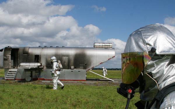 Aircraft Rescue and Fire Fighting Marines anti-terrorism training helps prepare for the worst