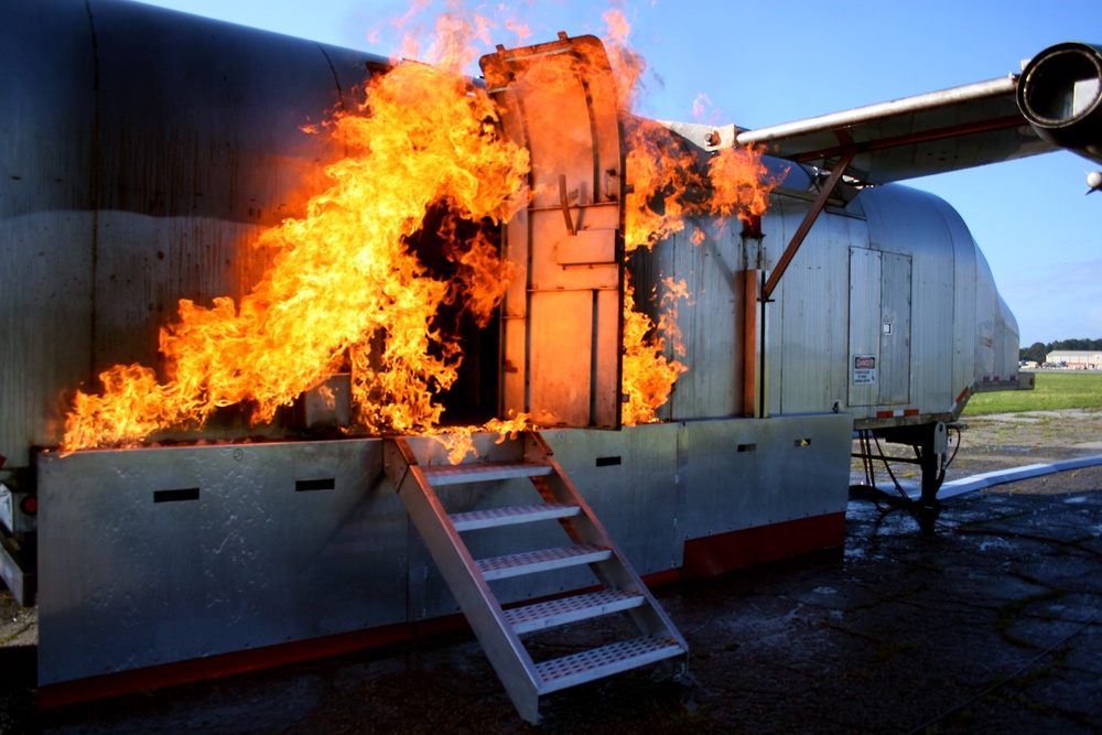 Aircraft Rescue and Fire Fighting Marines anti-terrorism training helps prepare for the worst