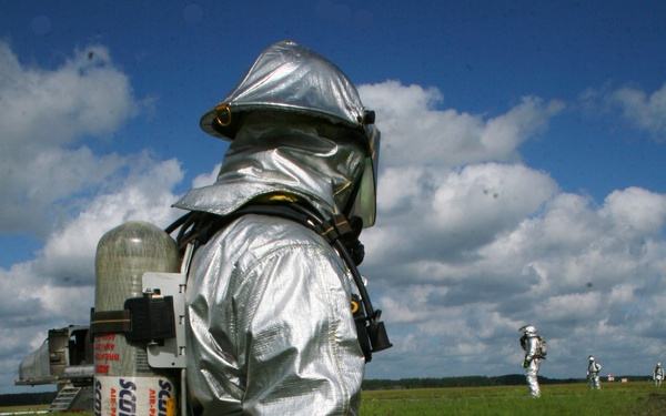 Aircraft Rescue and Fire Fighting Marines anti-terrorism training helps prepare for the worst