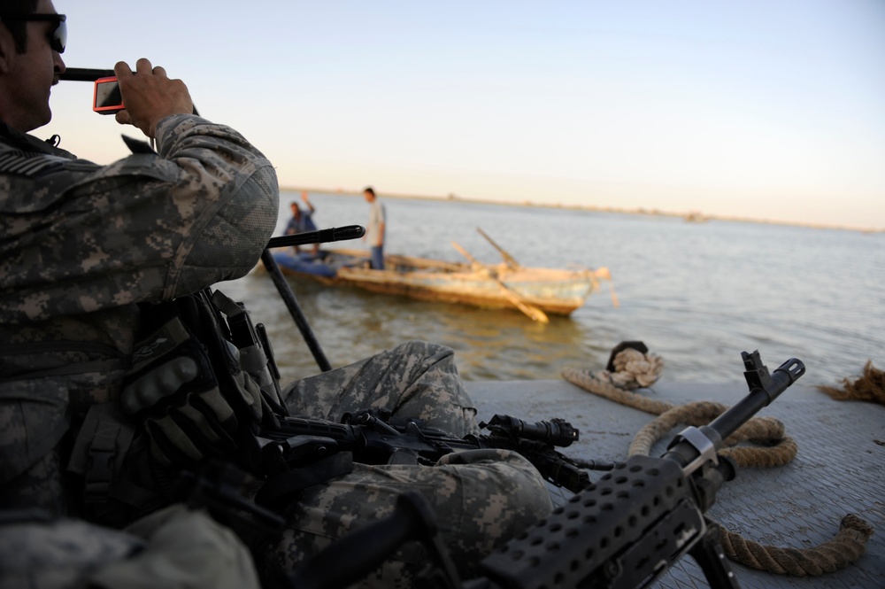 Iraqi Coastal Border Guard Patrols the Waters