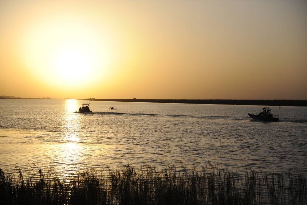 Iraqi Coastal Border Guard Patrols the Waters