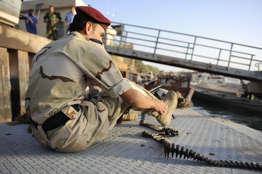 Iraqi Coastal Border Guard Patrols the Waters