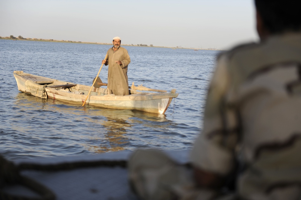 Iraqi Coastal Border Guard Patrols the Waters