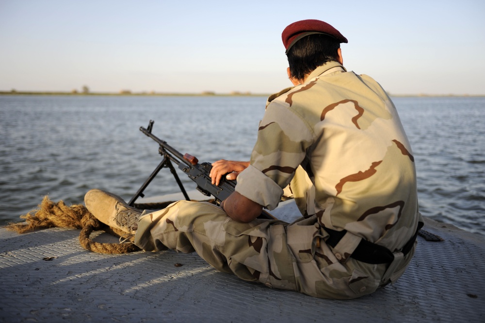 Iraqi Coastal Border Guard Patrols the Waters