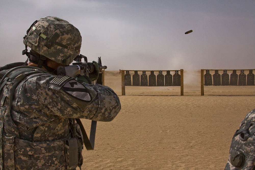 1st Air Cavalry Conducts weapon training in Kuwait