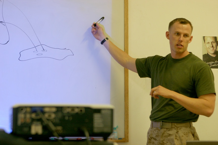 Leading Marines on the battlefield, teaching Marines in the classroom