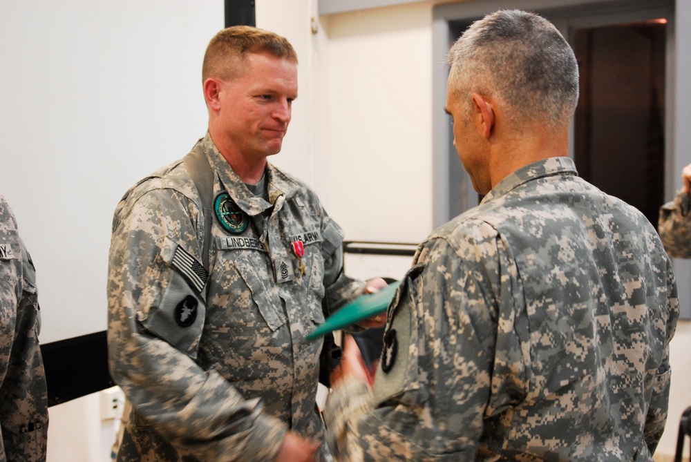 Command Sgt. Maj. Lindberg Receives Bronze Star