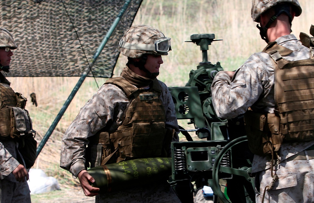 Live-fire artillery exercise in Japan