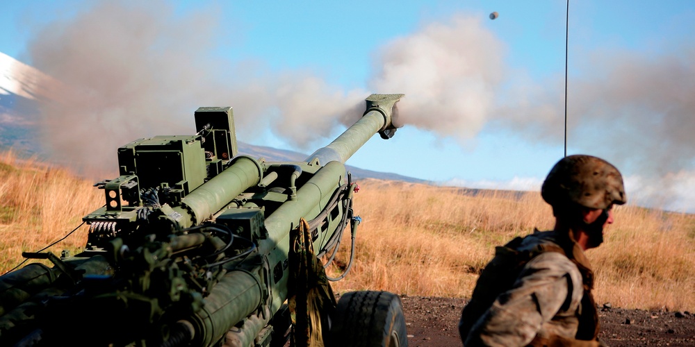 Live-fire artillery exercise in Japan