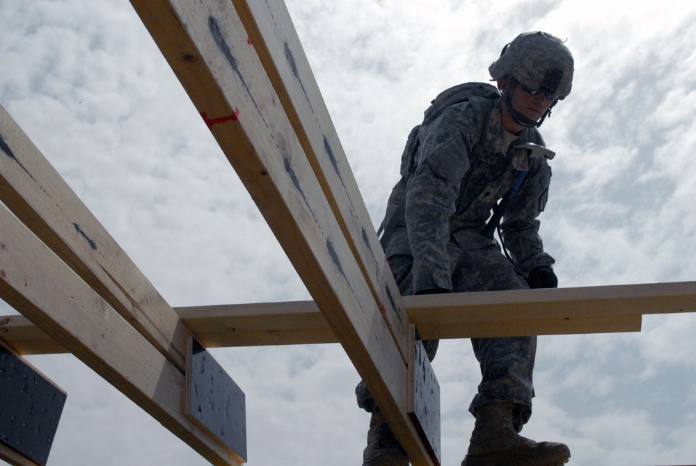 225th Engineers build B-Huts, build leaders