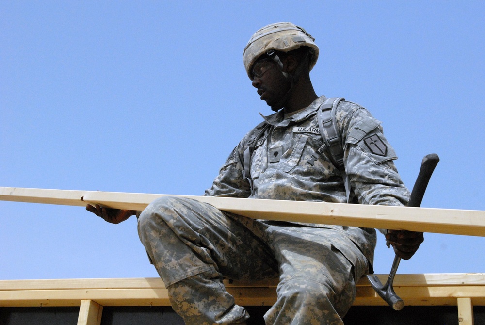 225th Engineers build B-Huts, build leaders