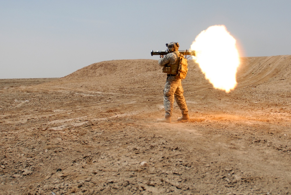 U.S. Special Forces Soldiers fire rockets