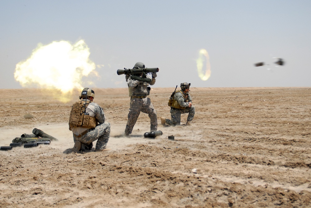 U.S. Special Forces Soldiers fire rockets