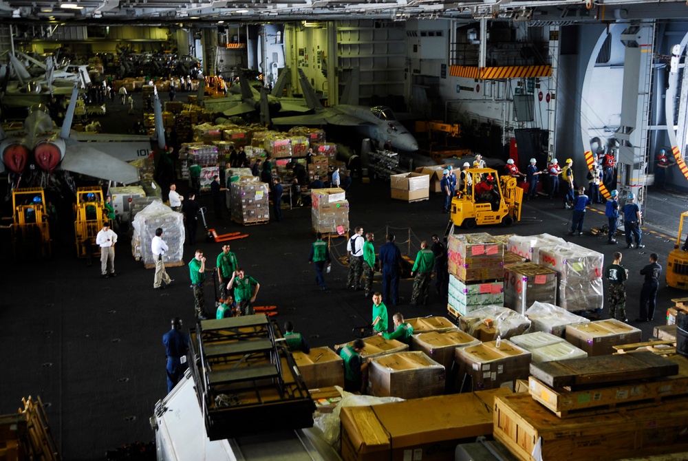 Moving Pallets in the Hangar Bay