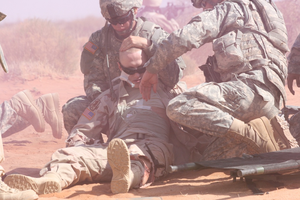 32nd Infantry Brigade Combat Team Uses Combat Life Saver Skills During Casualty-Recovery Exercise