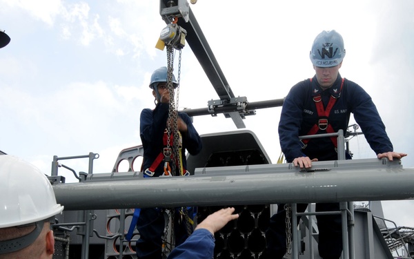 USS George Washington loads munitions