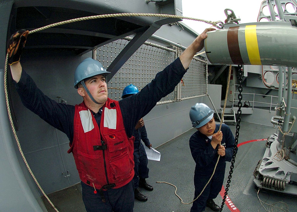 USS George Washington loads munitions