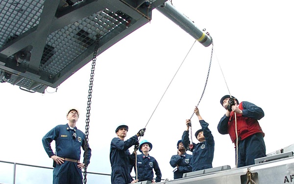 USS George Washington loads munitions