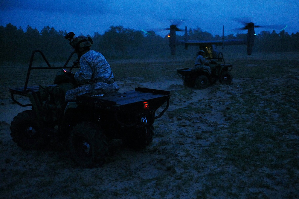 Joint Training Loading All Terrain Vehicles on a CV-22 Osprey