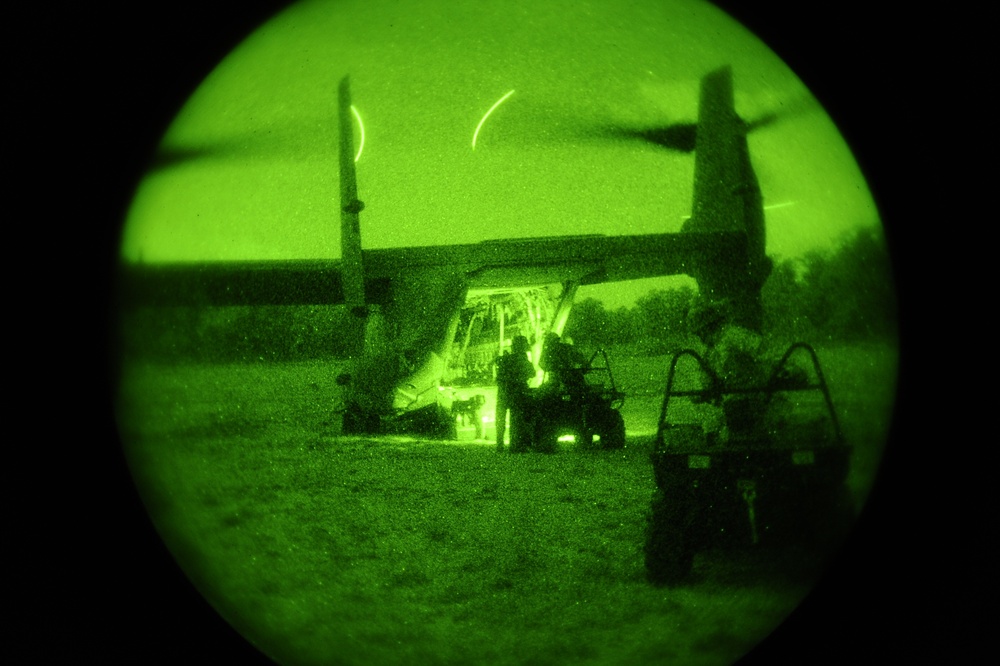 Joint Training Loading All Terrain Vehicles on a CV-22 Osprey