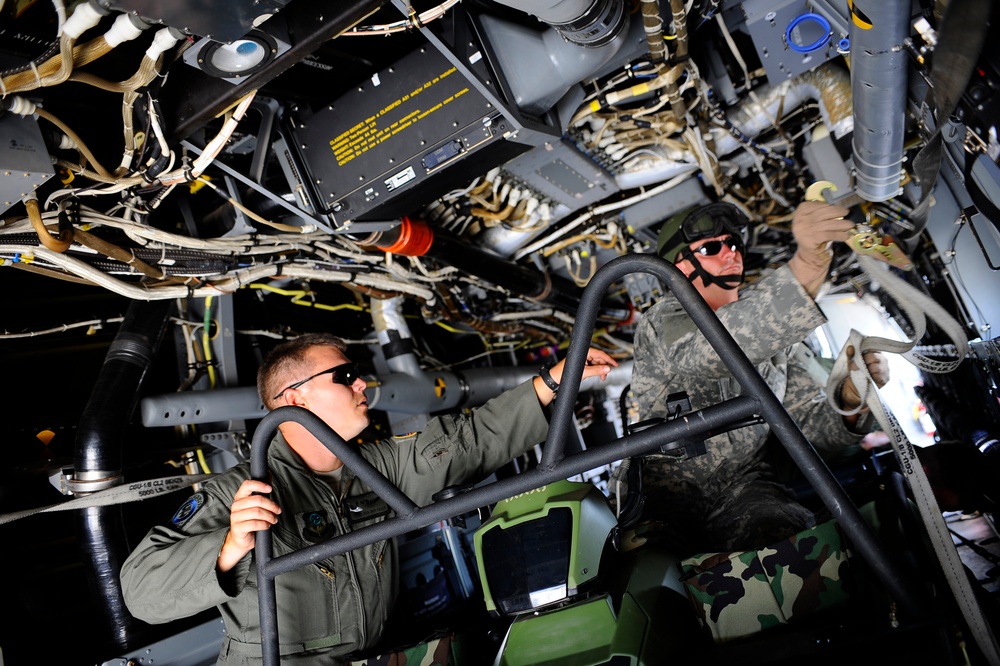 Joint Training Loading All Terrain Vehicles on a CV-22 Osprey