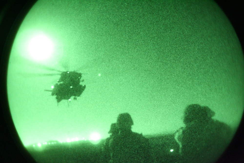 Landing Support Company practices helicopter loading to Maintain Skills