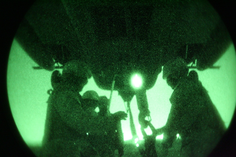 Landing Support Company practices helicopter loading to Maintain Skills